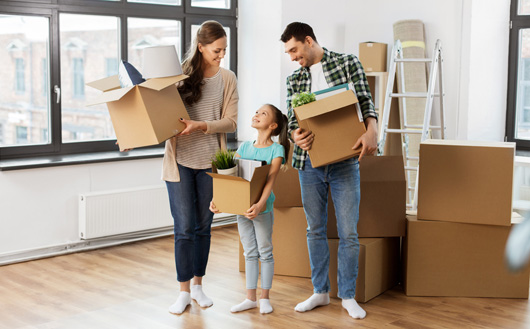 a family moving into a house